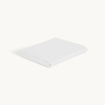 Luxuriously soft organic cotton flat sheet in white with color trim