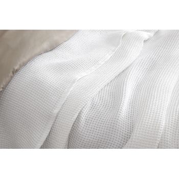 Detailed shot of a textured cotton bedspread adding sophistication to your bedroom