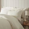 Close-up image of the fitted sheet from our organic cotton bedding collection